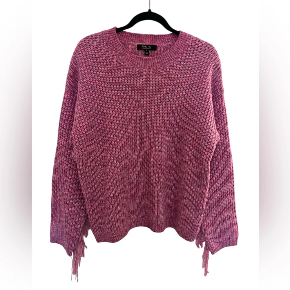 Witty Fox Pink Knit Tassels Sweater✨